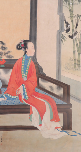 A CHINESE PAINTING OF LADY