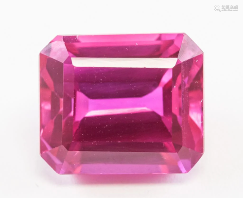 12.40ct Emerald Cut Pink Natural Ruby GGL