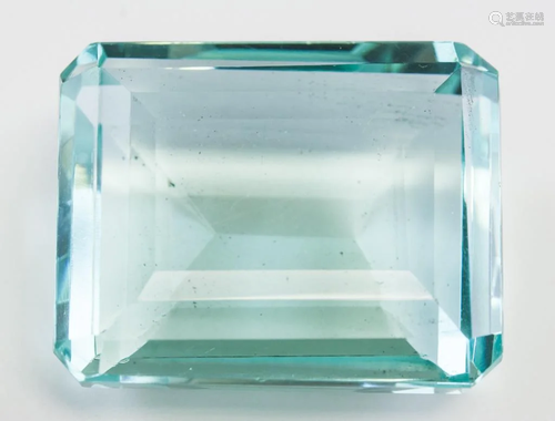 92.00ct Emerald Cut Blue Natural 