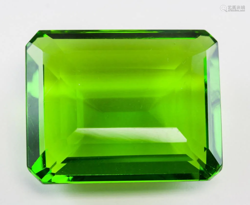 70.65ct Emerald Cut Green Peridot GGL