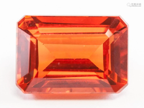 11.25ct Emerald Cut Orange Natural Sapphire GGL