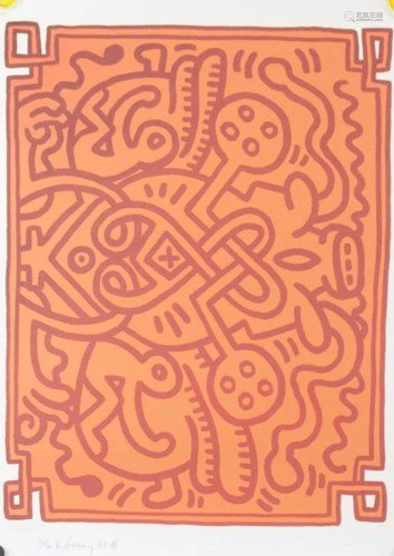 American Lithograph 81/90 Signed K. Haring 89