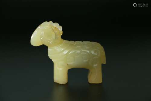 Chinese Hetian Jade Sheep In Qing Dynasty