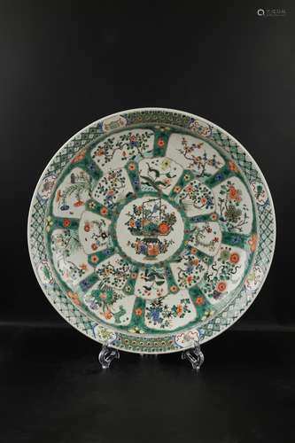 Chinese Qing Dynasty Kangxi Verte Rose 