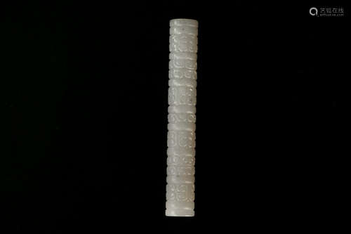 Chinese Qing Dynasty Hetian Jade Ruyi Tube