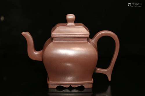 Chinese Square Dingzhu Teapot With Mark Of Chen Hezhi