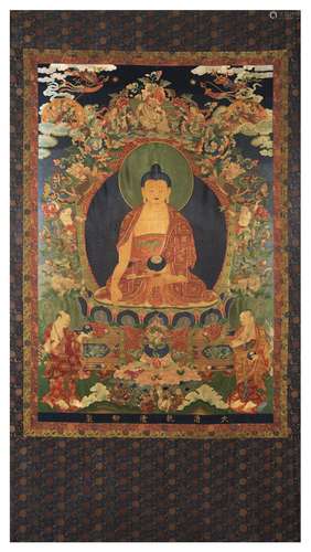 Chinese Tibetan Embroidery Old Thangka