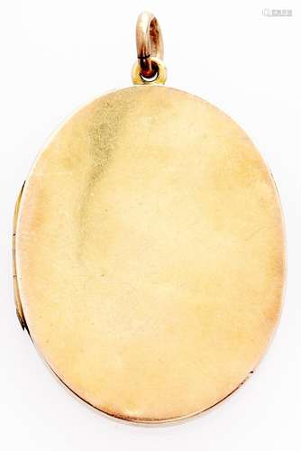 An Edwardian gold locket, c1910, quite plain, marked 15ct, 1...