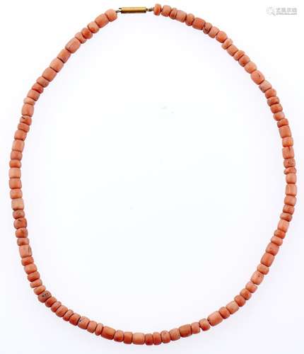 A necklace of coral beads, c1900