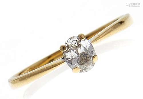 A diamond solitaire ring, in 18ct gold, 1.5g, size J½ Good c...