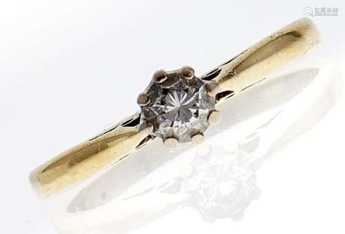 A diamond solitaire ring, in 18ct gold, 2.2g, size L½ Good c...