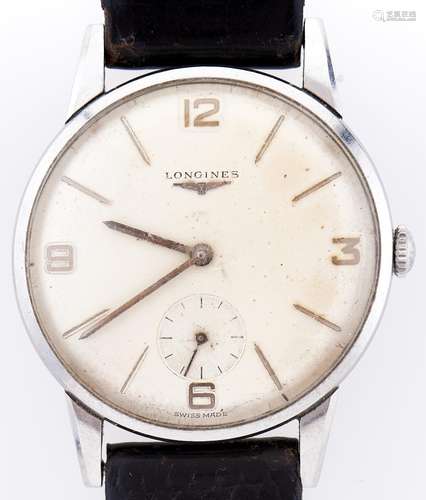 A Longines stainless steel wristwatch, 35mm Working but with...