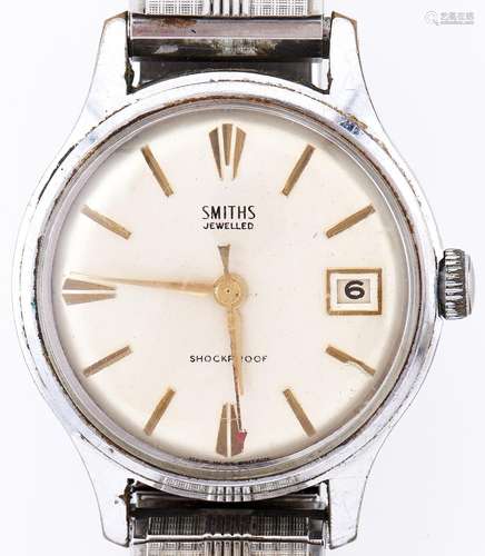 A Smiths stainless steel wristwatch, 34mm Working but with s...