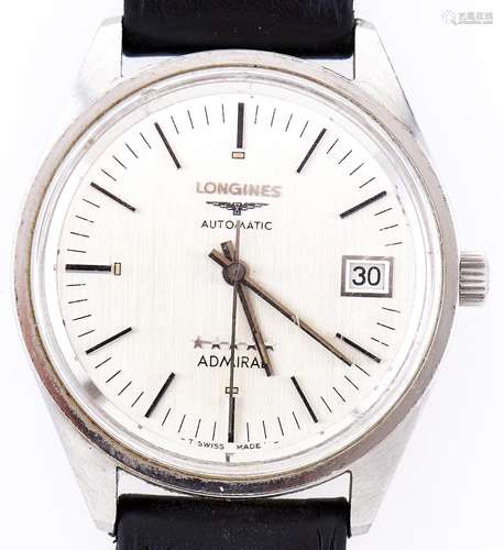 A Longines stainless steel self winding wristwatch, Admiral,...