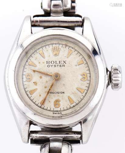 A Rolex stainless steel lady's wristwatch, Oyster Precision,...