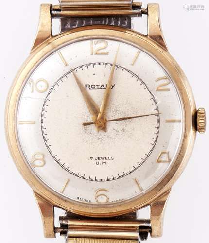 A Rotary 9ct gold wristwatch, 33mm, London 1954 Working but ...