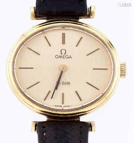 An oval Omega gold plated lady's wristwatch, De Ville, 21 x ...