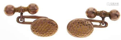 A pair of Victorian 9ct gold cufflinks, Birmingham 1892, 2.2...