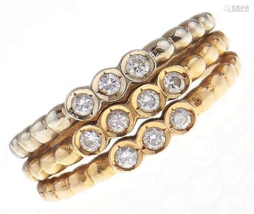 A Portuguese diamond ring, in gold, control mark for 18ct to...