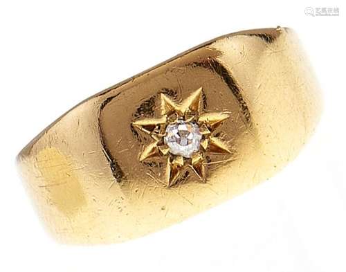 A Victorian diamond ring, gypsy set, in 18ct gold, marks rub...