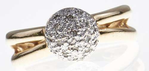 A diamond cluster ring, in gold marked 585, 5.4g, size M Goo...
