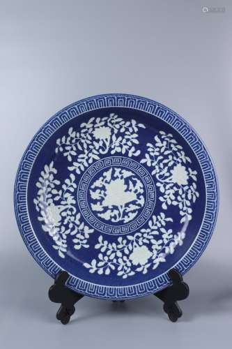 chinese blue-ground porcelain dish