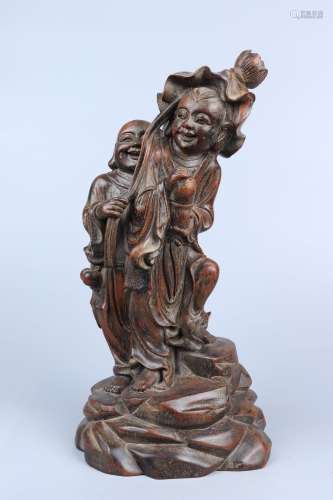 chinese eaglewood carving of figure