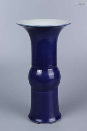 chinese blue glazed porcelain flower vase