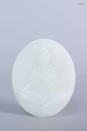 chinese jade tablet carving of buddha