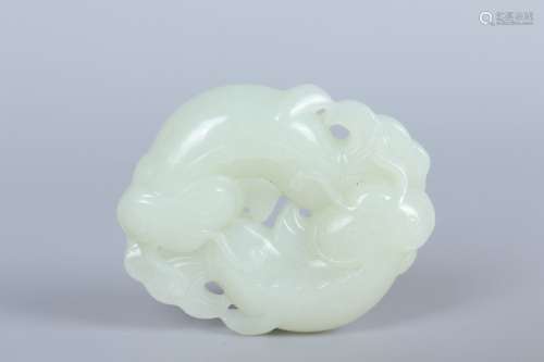 chinese hetian white jade pei pendant