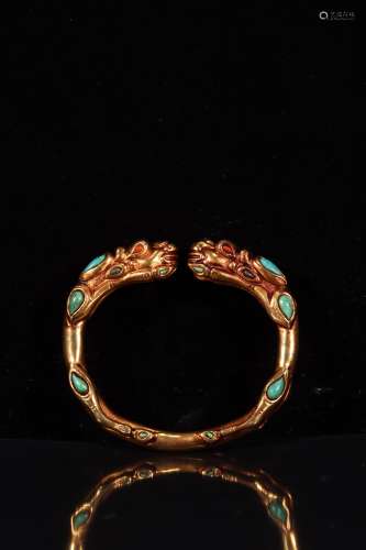 chinese bracelet inlaid turquoise