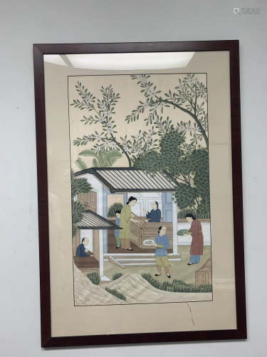 Framed Japense Print of Family