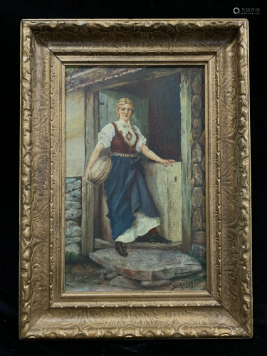 Framed Canvas of Working Woman