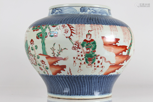 A Chinese Story-telling Ancient-framing Porcelain