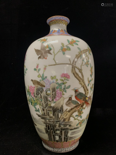 Chinese Flower and Bird Vase