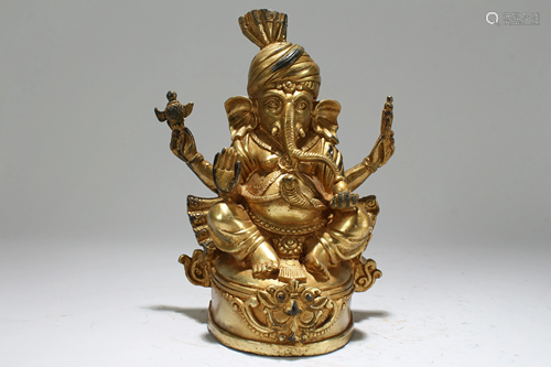 Chinese Gilt Religious State Buddha Statue