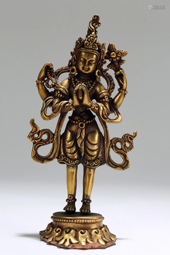 A Tibetan Gilt Buddha Statue