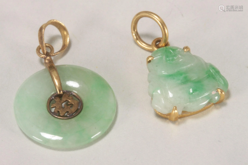 Two Chinese Miniature Jade Pendants,
