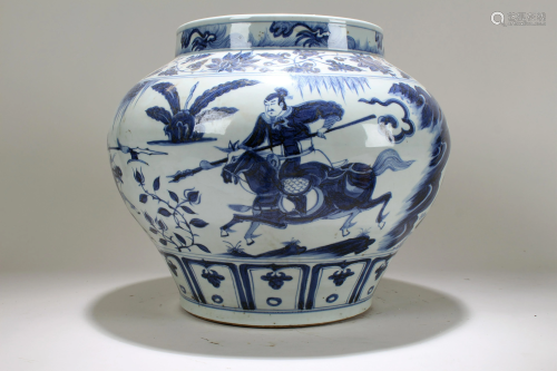 A Chinese Story-telling Fortune Blue and White