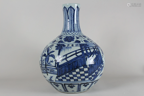 A Chinese Story-telling Blue and White Fortune