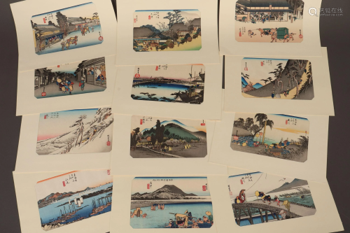 Twelve Japanese Woodblock Prints,