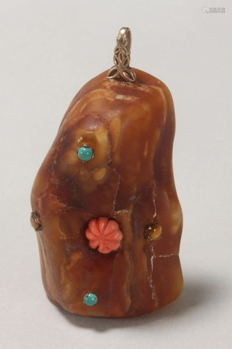 Large Amber Pendant,