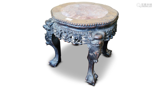 Chinese Marble Top Occasional Table,