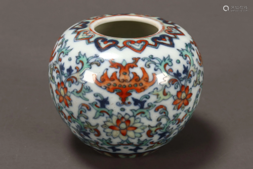 Fine Chinese Doucai Porcelain Brush Washer,