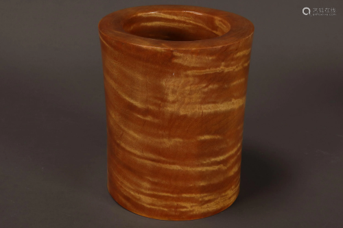 Chinese Wooden Brush Pot,