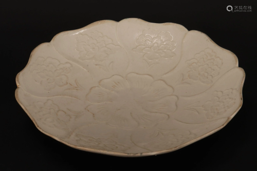 Chinese White Glaze Lotus Dish,