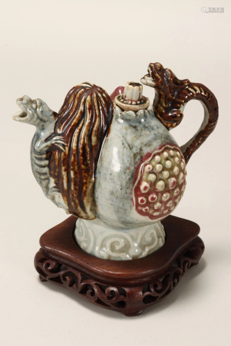 Unusual Chinese Porcelain Teapot,