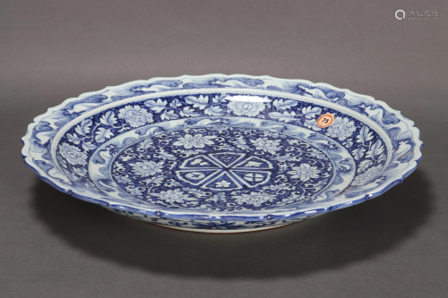 Chinese Blue and White Porcelain Charger,