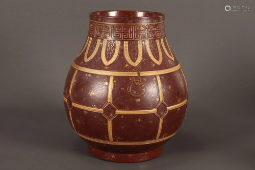 Chinese Porcelain Imitation Bronze Vase,