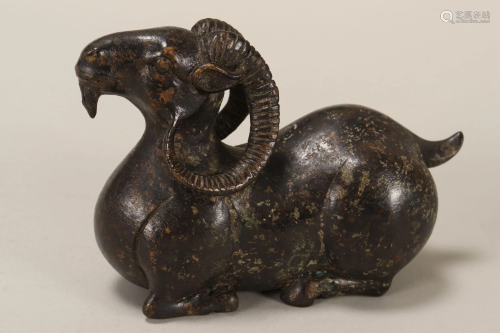 Chinese Bronze Figure of a Ram,